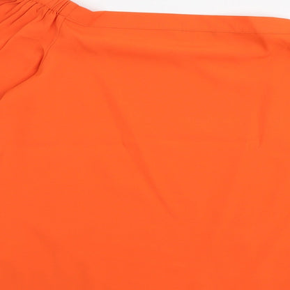 Peacocks Womens Orange Polyester Basic Blouse Size 8 Boat Neck