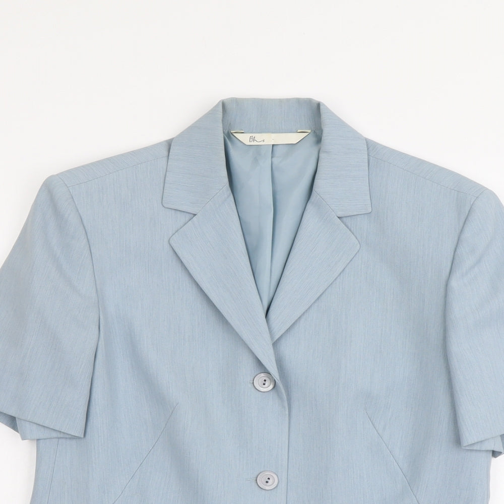BHS Womens Blue Polyester Jacket Blazer Size 12