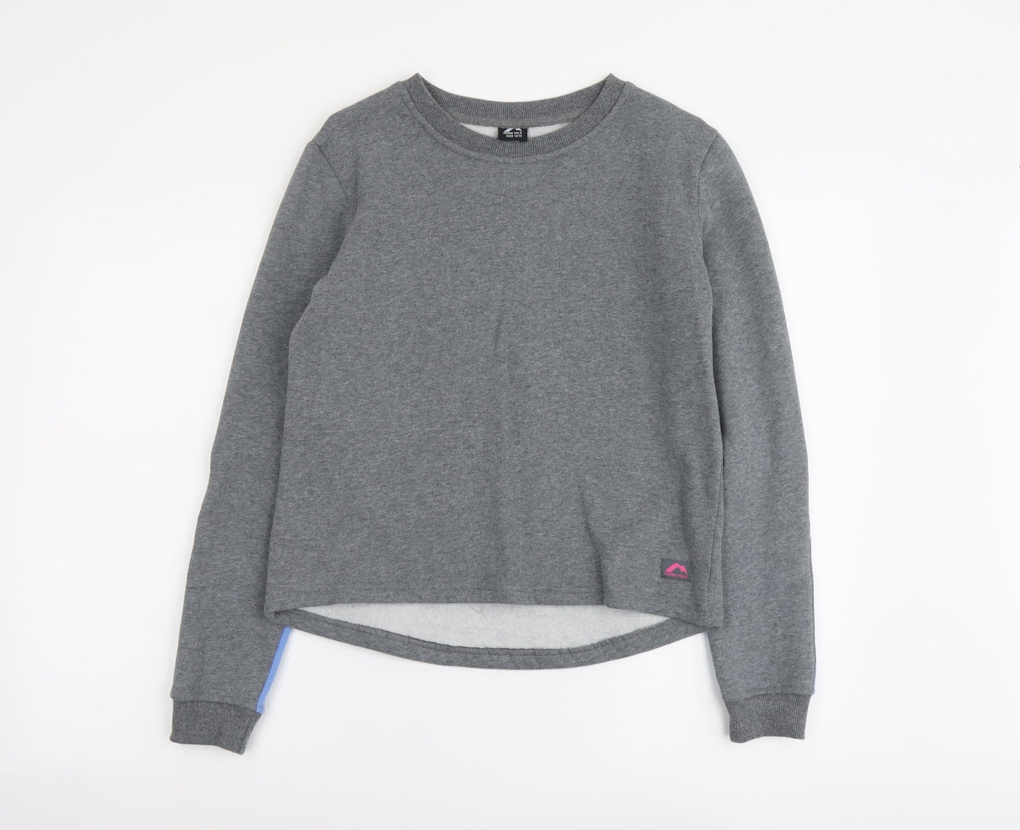 More Mile Girls Grey Geometric Cotton Pullover Sweatshirt Size 13-14 Years Pullover