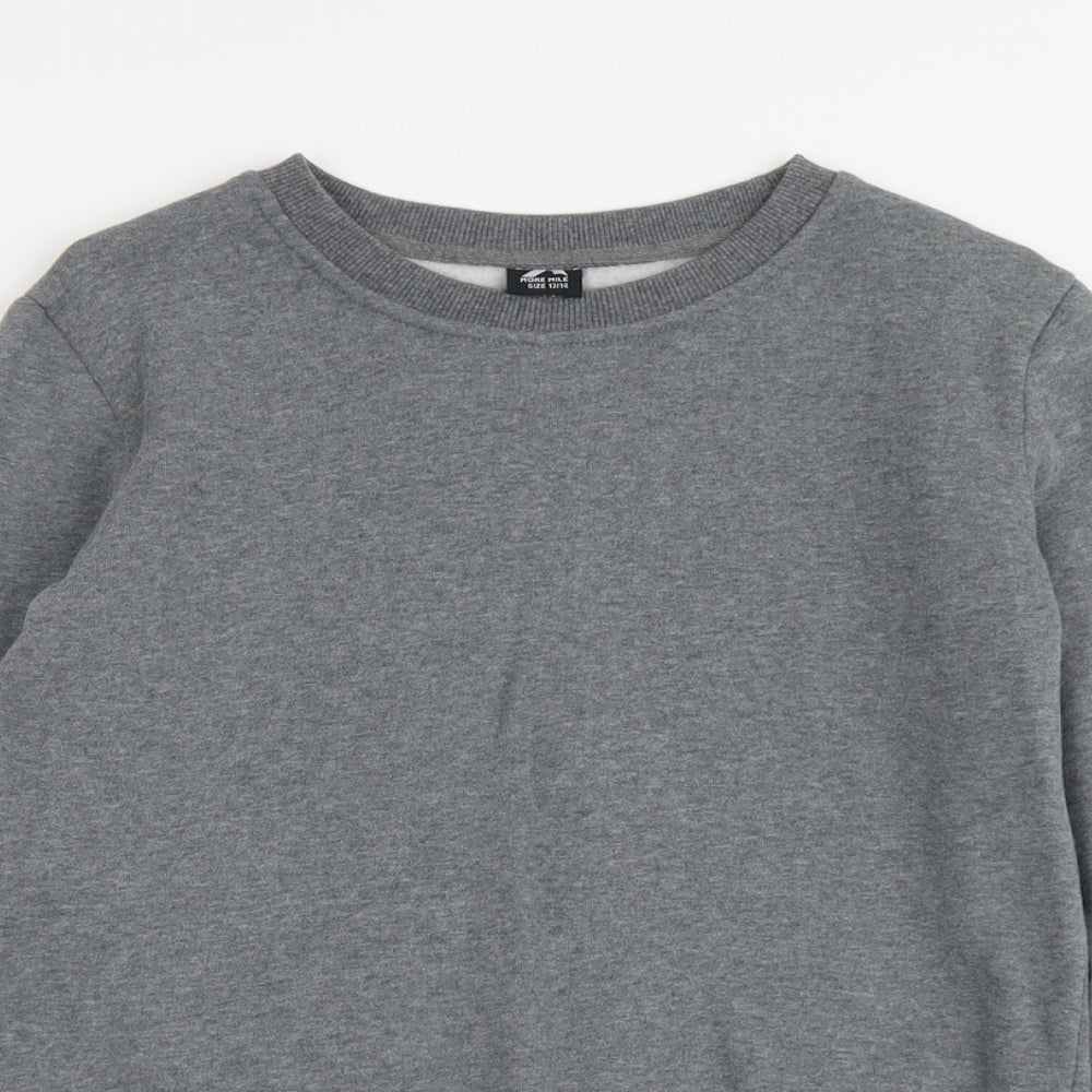 More Mile Girls Grey Geometric Cotton Pullover Sweatshirt Size 13-14 Years Pullover