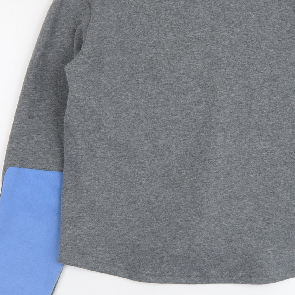 More Mile Girls Grey Geometric Cotton Pullover Sweatshirt Size 13-14 Years Pullover