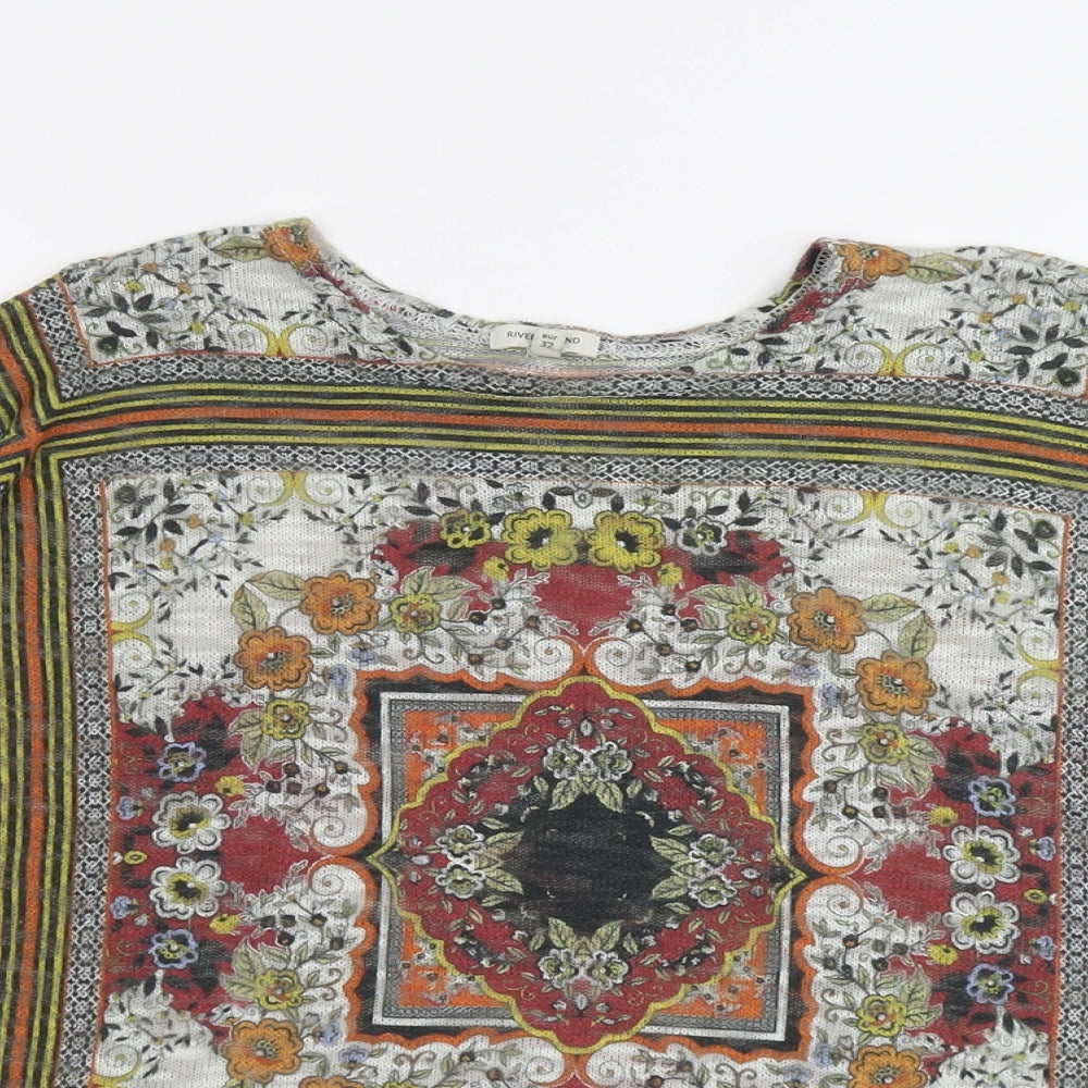Womens UK Size 6 River Island Multicoloured Basic Blouse