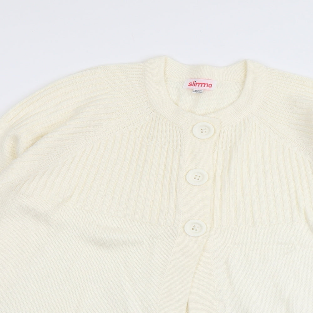 Womens UK Size 16 Slimma Ivory Cardigan Jumper
