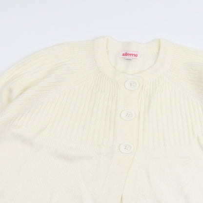 Womens UK Size 16 Slimma Ivory Cardigan Jumper