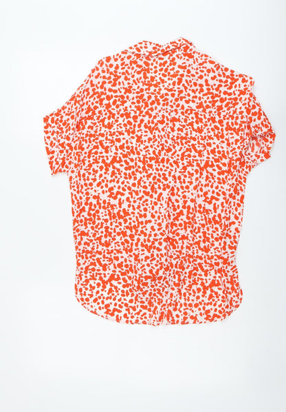 Womens UK Size 8 River Island Orange Basic Button-Up