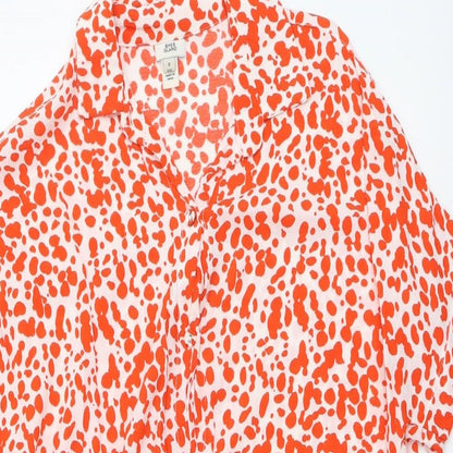 Womens UK Size 8 River Island Orange Basic Button-Up