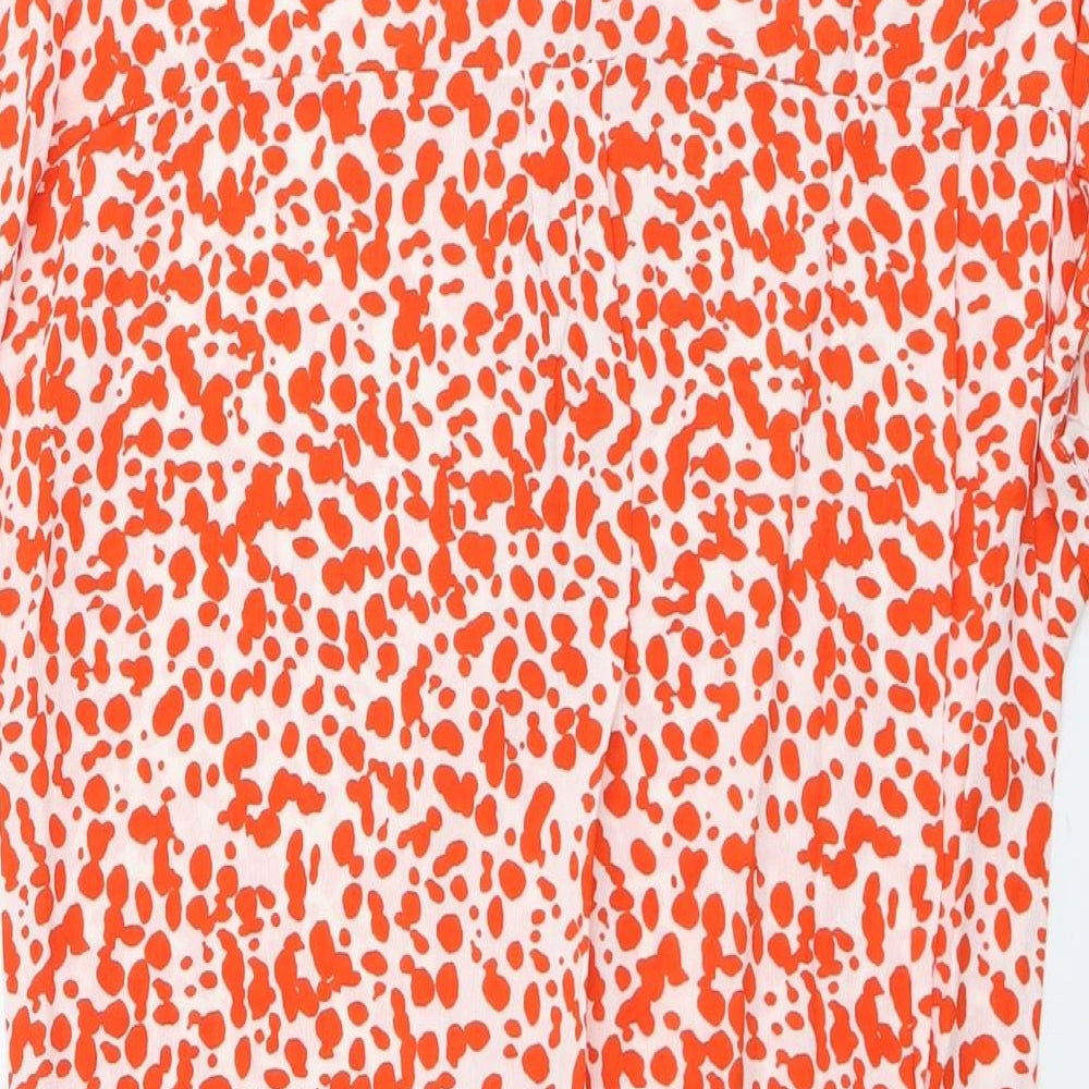 Womens UK Size 8 River Island Orange Basic Button-Up