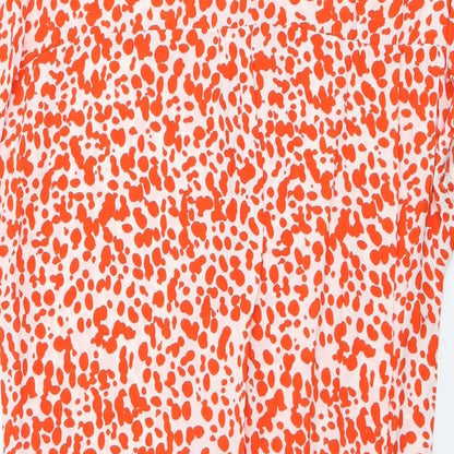 Womens UK Size 8 River Island Orange Basic Button-Up