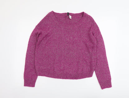 Womens UK Size 10 H&M Purple Pullover Jumper