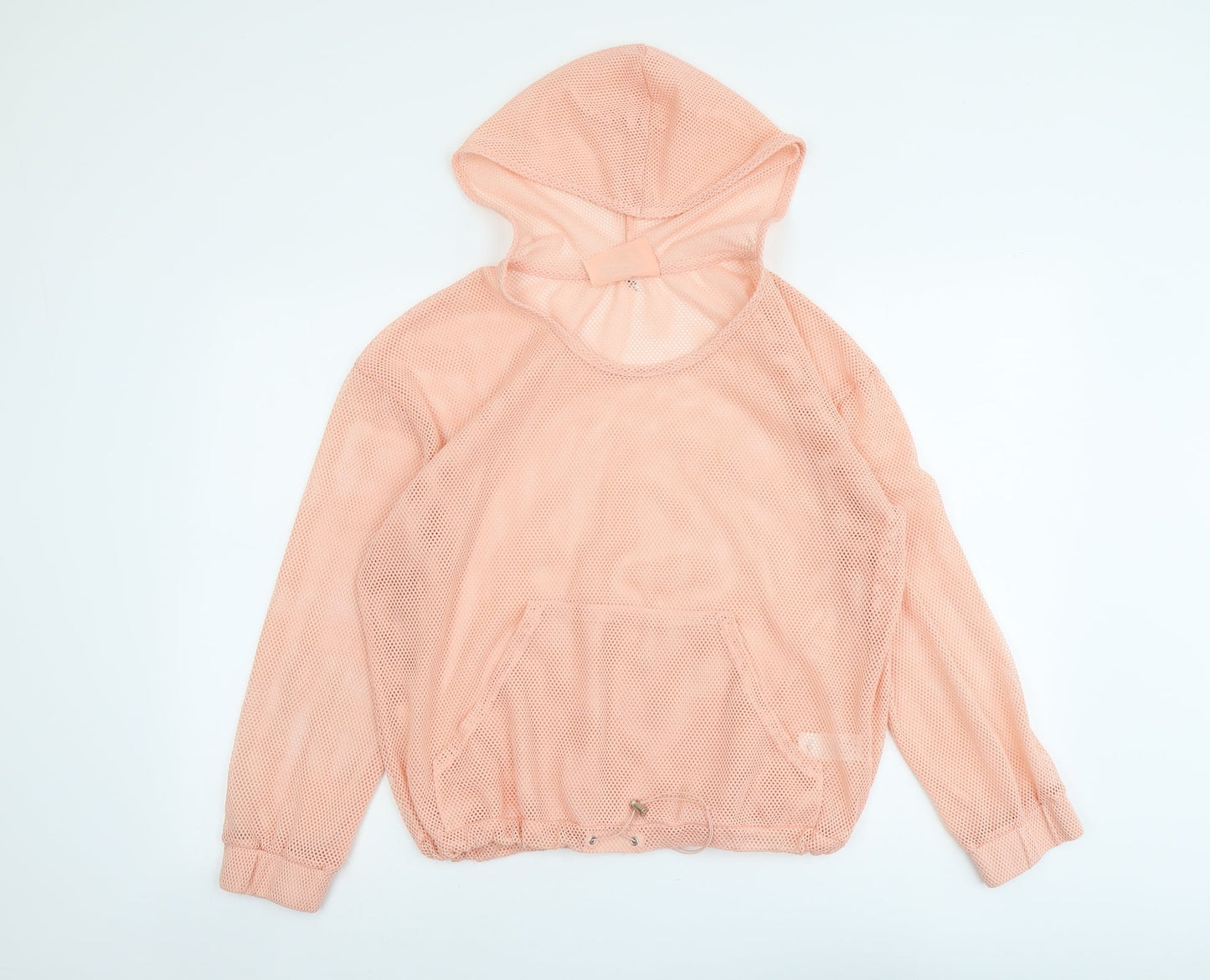 Workout Womens Pink Polyester Pullover Hoodie Size 10 Pullover