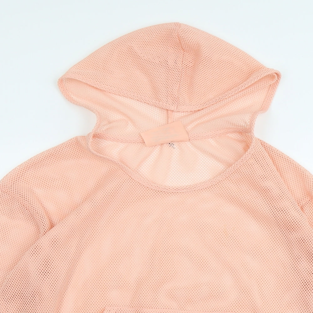 Workout Womens Pink Polyester Pullover Hoodie Size 10 Pullover