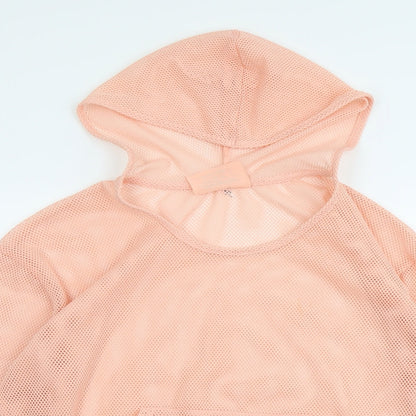 Workout Womens Pink Polyester Pullover Hoodie Size 10 Pullover