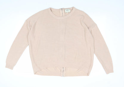 Papaya Womens Pink Boat Neck Acrylic Pullover Jumper Size L