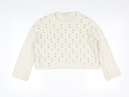 Womens UK Size XS River Island Beige Pullover Jumper
