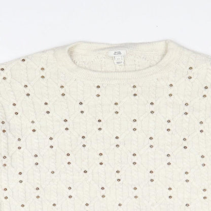 Womens UK Size XS River Island Beige Pullover Jumper
