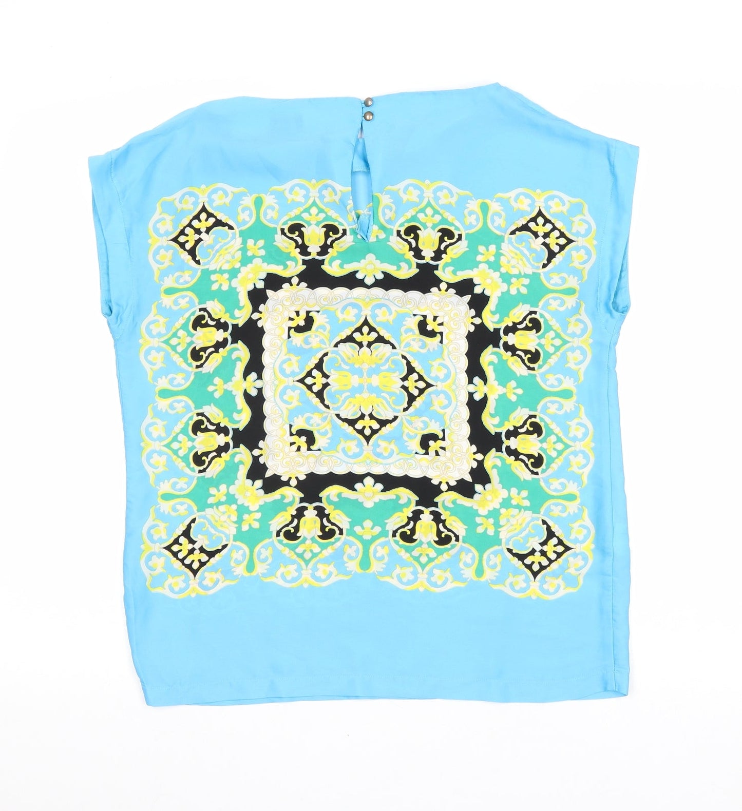 Womens UK Size M Mango Blue Basic Blouse