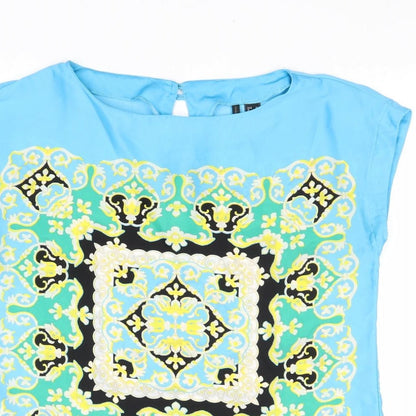 Womens UK Size M Mango Blue Basic Blouse