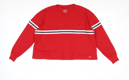 Hollister Womens Red Polyester Pullover Sweatshirt Size S Pullover