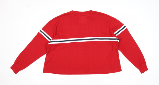 Hollister Womens Red Polyester Pullover Sweatshirt Size S Pullover