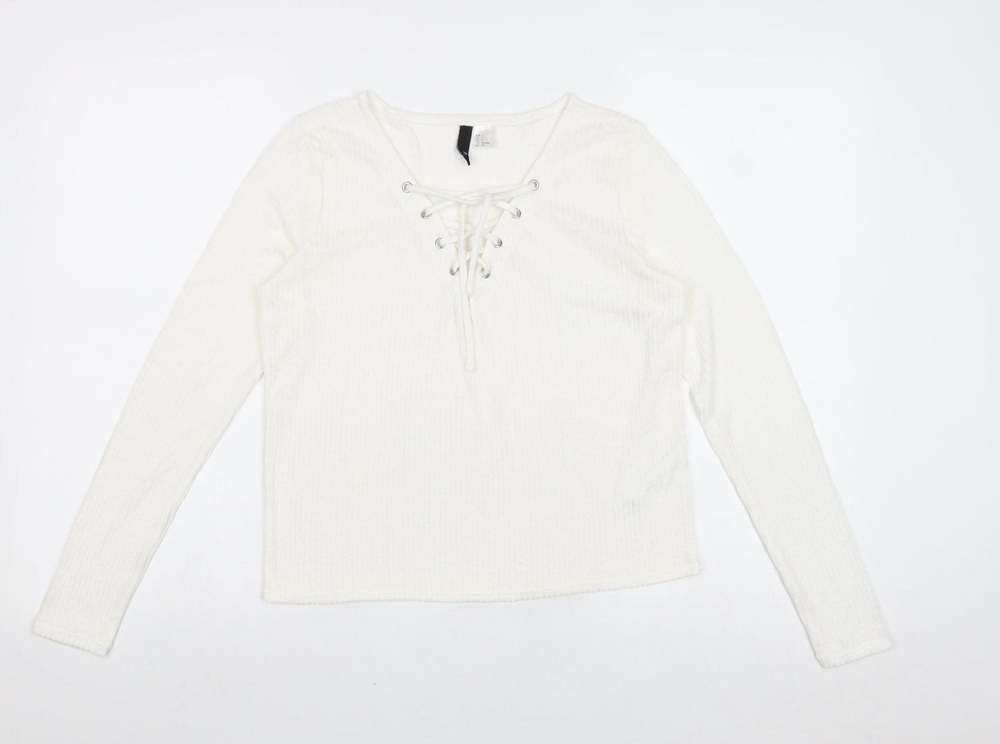 Womens UK Size S Divided by H&M Ivory Basic Blouse
