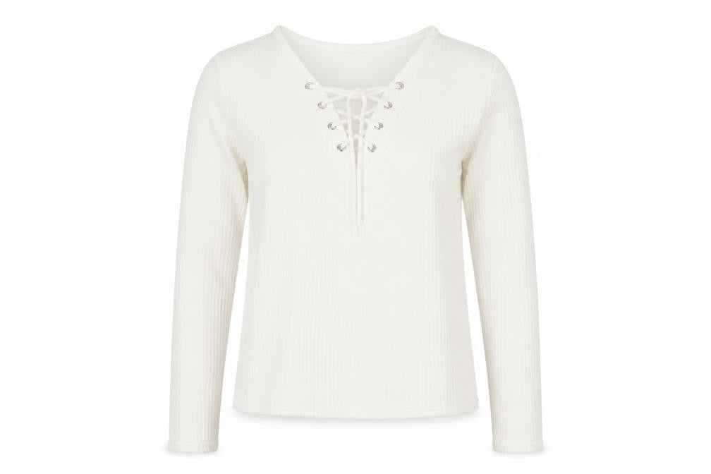 Womens UK Size S Divided by H&M Ivory Basic Blouse
