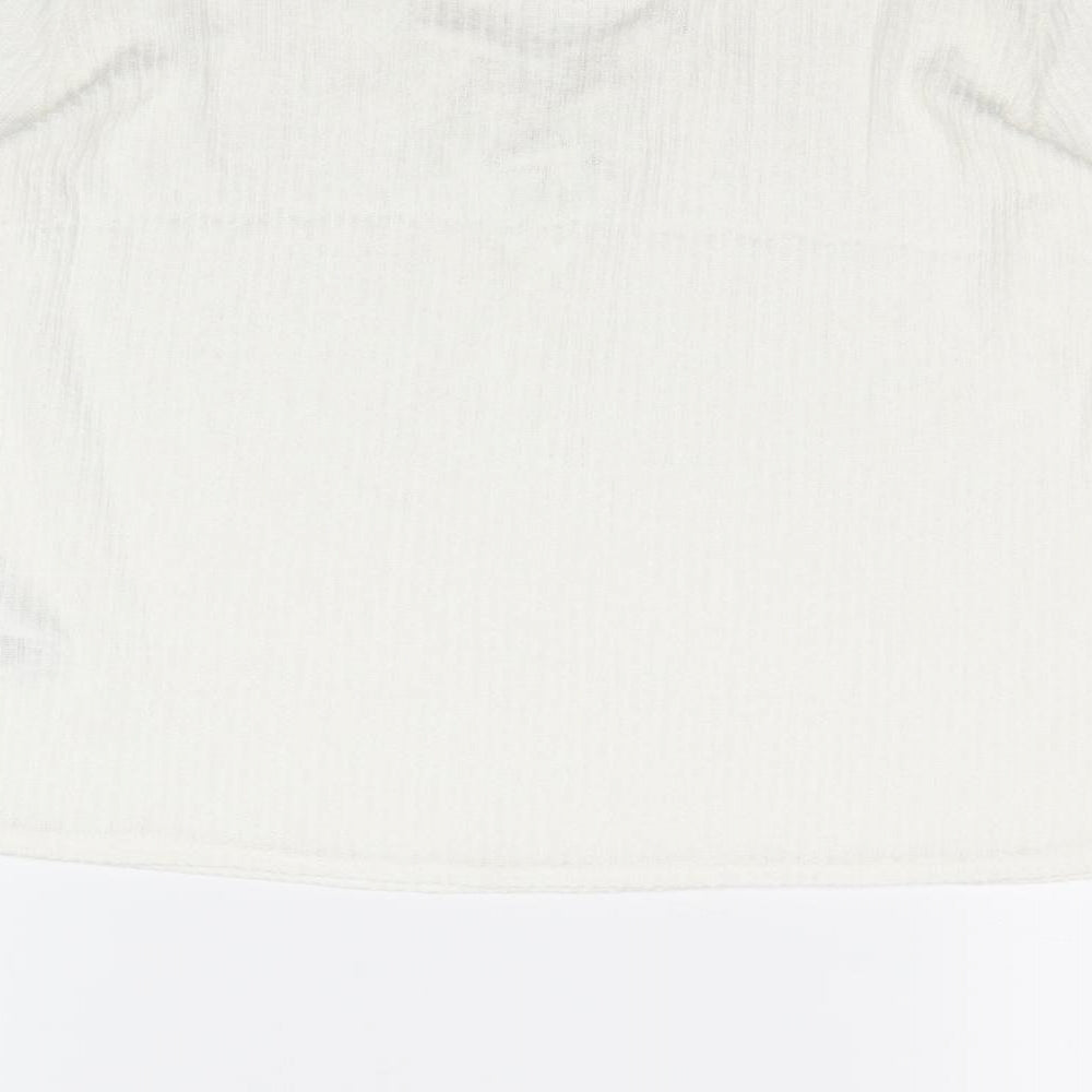 Womens UK Size S Divided by H&M Ivory Basic Blouse