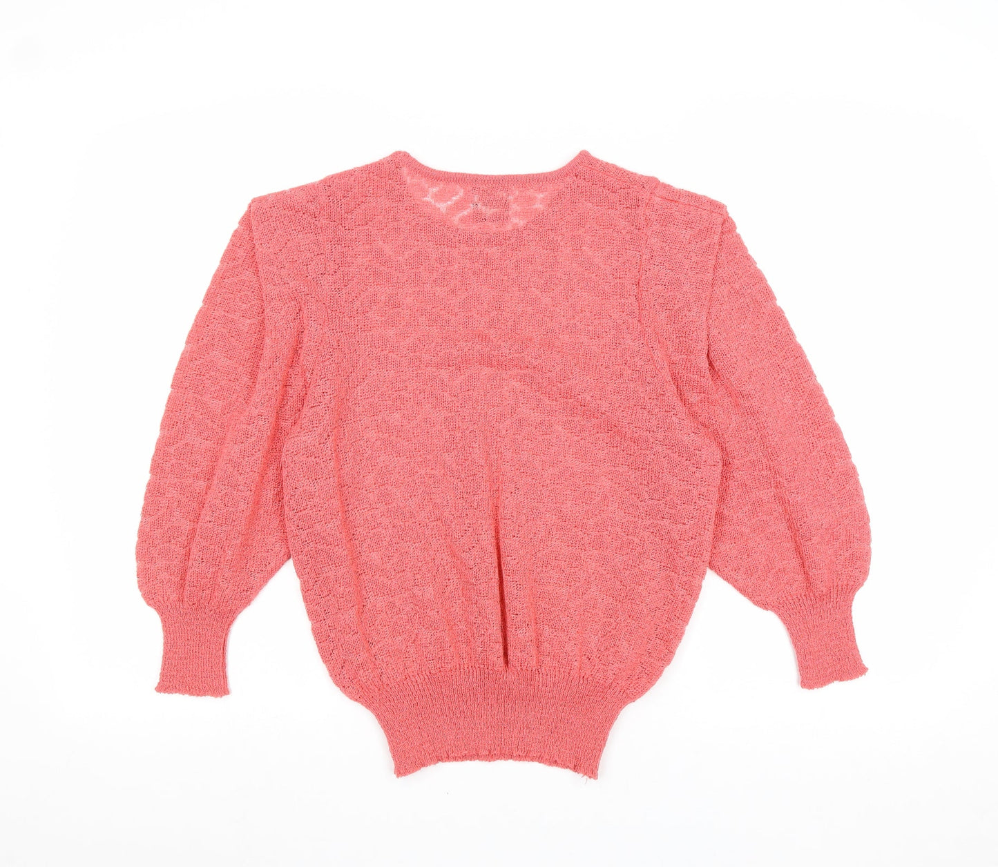 Quime Womens Pink Round Neck Acrylic Pullover Jumper Size 10