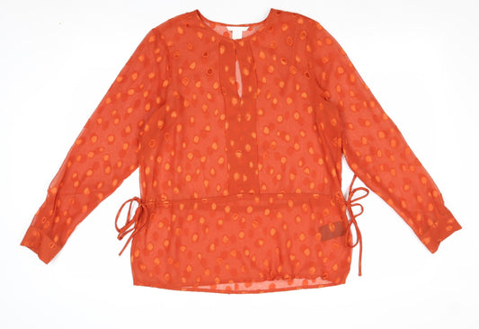 Womens UK Size 10 H&M Red Basic Blouse