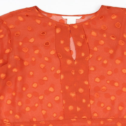 Womens UK Size 10 H&M Red Basic Blouse