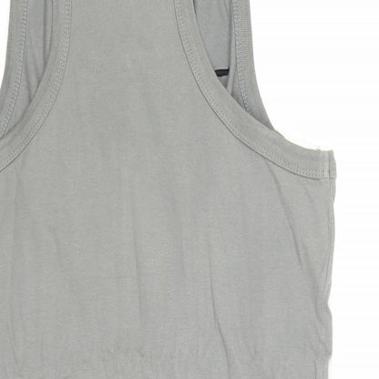 Preworn Mens Grey Cotton T-Shirt Size M Round Neck