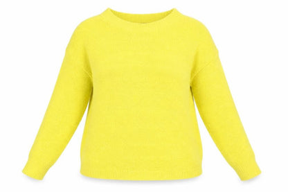 Atmosphere Womens Yellow Boat Neck Acrylic Pullover Jumper Size 14