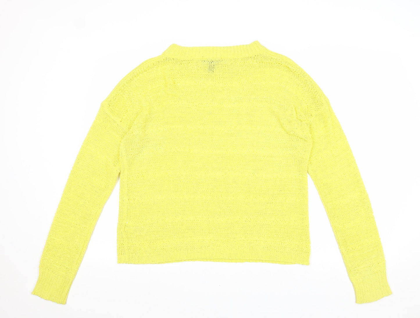 Atmosphere Womens Yellow Boat Neck Acrylic Pullover Jumper Size 14