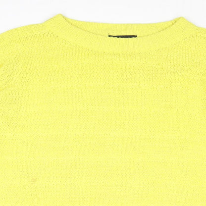 Atmosphere Womens Yellow Boat Neck Acrylic Pullover Jumper Size 14