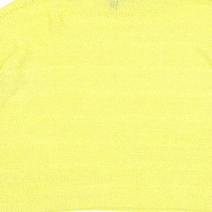 Atmosphere Womens Yellow Boat Neck Acrylic Pullover Jumper Size 14