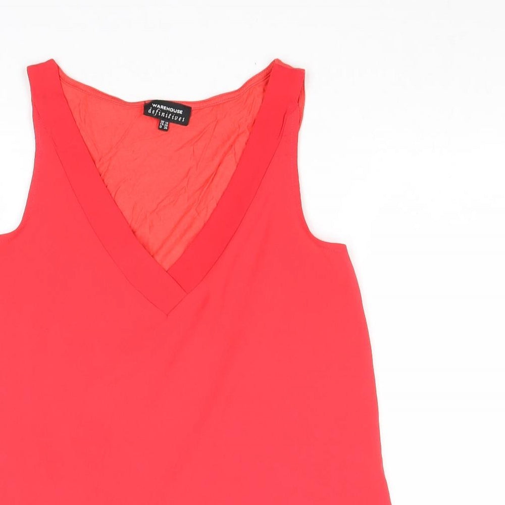 Womens UK Size 10 Warehouse Red Basic Tank