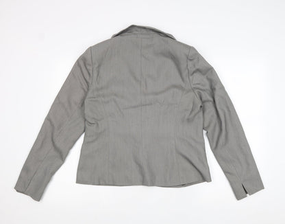 Papaya Womens Grey Polyester Jacket Blazer Size 16