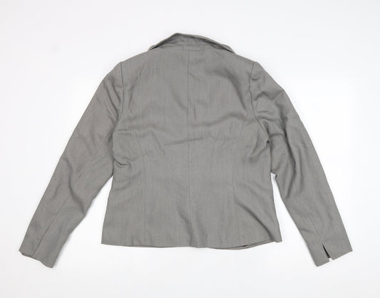 Papaya Womens Grey Polyester Jacket Blazer Size 16