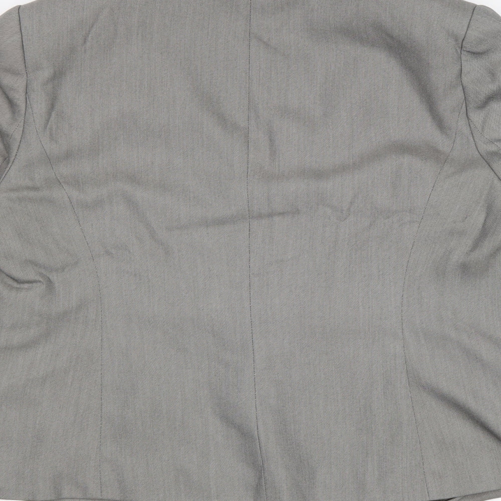 Papaya Womens Grey Polyester Jacket Blazer Size 16