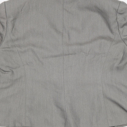 Papaya Womens Grey Polyester Jacket Blazer Size 16
