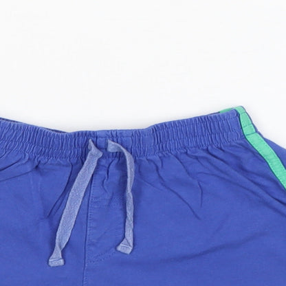TU Boys Blue Striped Cotton Sweat Shorts Size 5 Years Regular Drawstring - Waist 20, Athl. Dept.