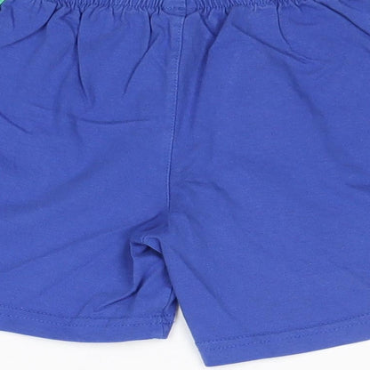 TU Boys Blue Striped Cotton Sweat Shorts Size 5 Years Regular Drawstring - Waist 20, Athl. Dept.
