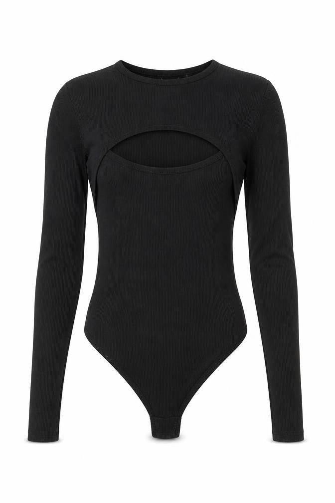 Womens UK Size 6 Boohoo One-Piece Black Bodysuit