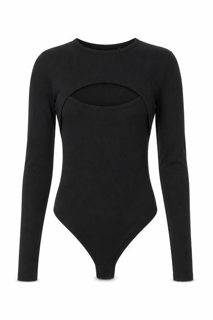 Womens UK Size 6 Boohoo One-Piece Black Bodysuit