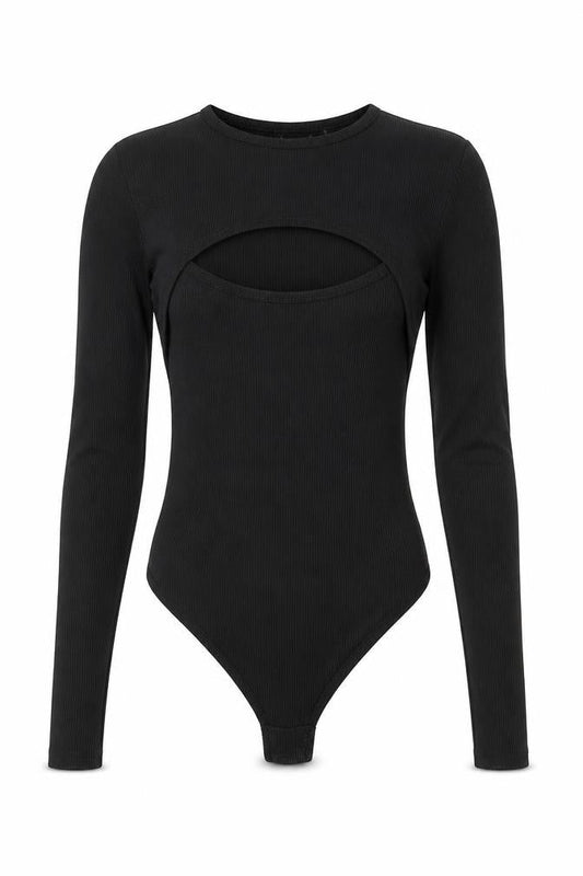 Womens UK Size 6 Boohoo One-Piece Black Bodysuit