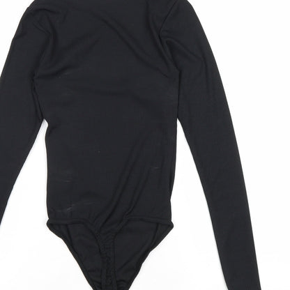 Boohoo Womens Black Polyester Bodysuit One-Piece Size 6 Drawstring