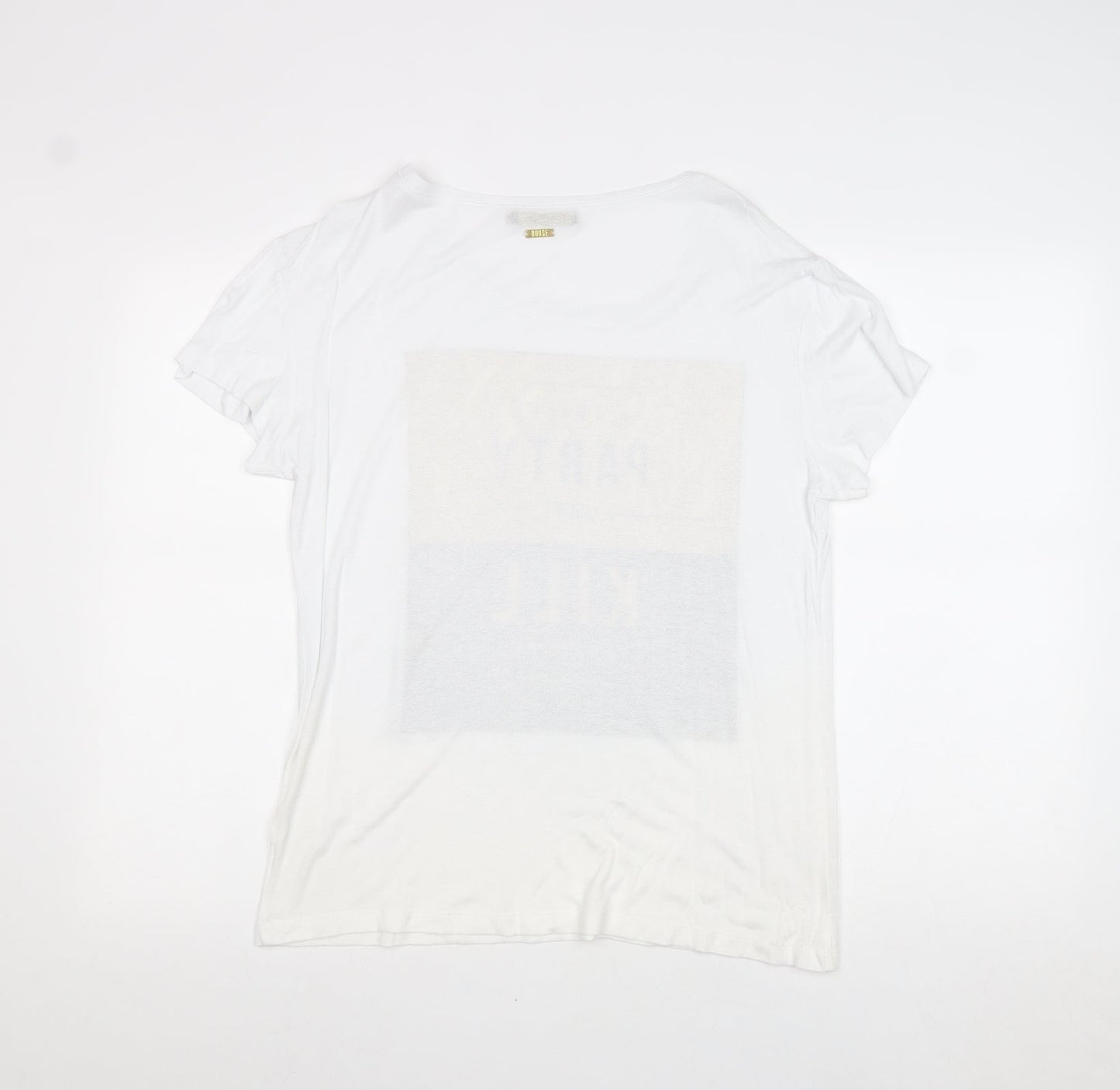 Womens UK Size L House White Basic Tank