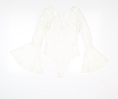 Seewe Womens Ivory Polyamide Bodysuit One-Piece Size S Snap - Size S-M