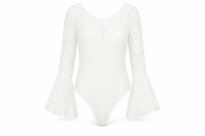 Seewe Womens Ivory Polyamide Bodysuit One-Piece Size S Snap - Size S-M