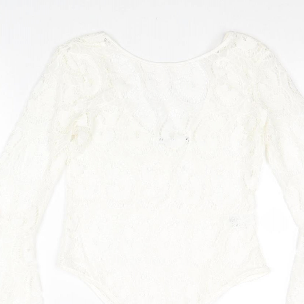 Seewe Womens Ivory Polyamide Bodysuit One-Piece Size S Snap - Size S-M