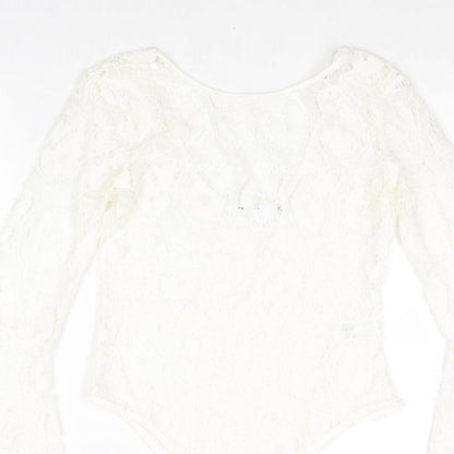 Seewe Womens Ivory Polyamide Bodysuit One-Piece Size S Snap - Size S-M
